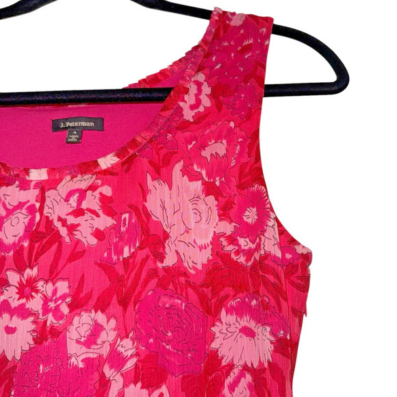 J.Peterman Sz 4 Silk Chiffon Floral Dress Feminine Cottagecore - Picture 10 of 15